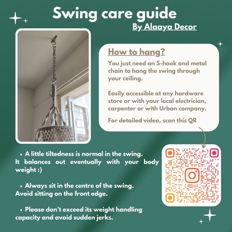 Macrame swing- Grey posh