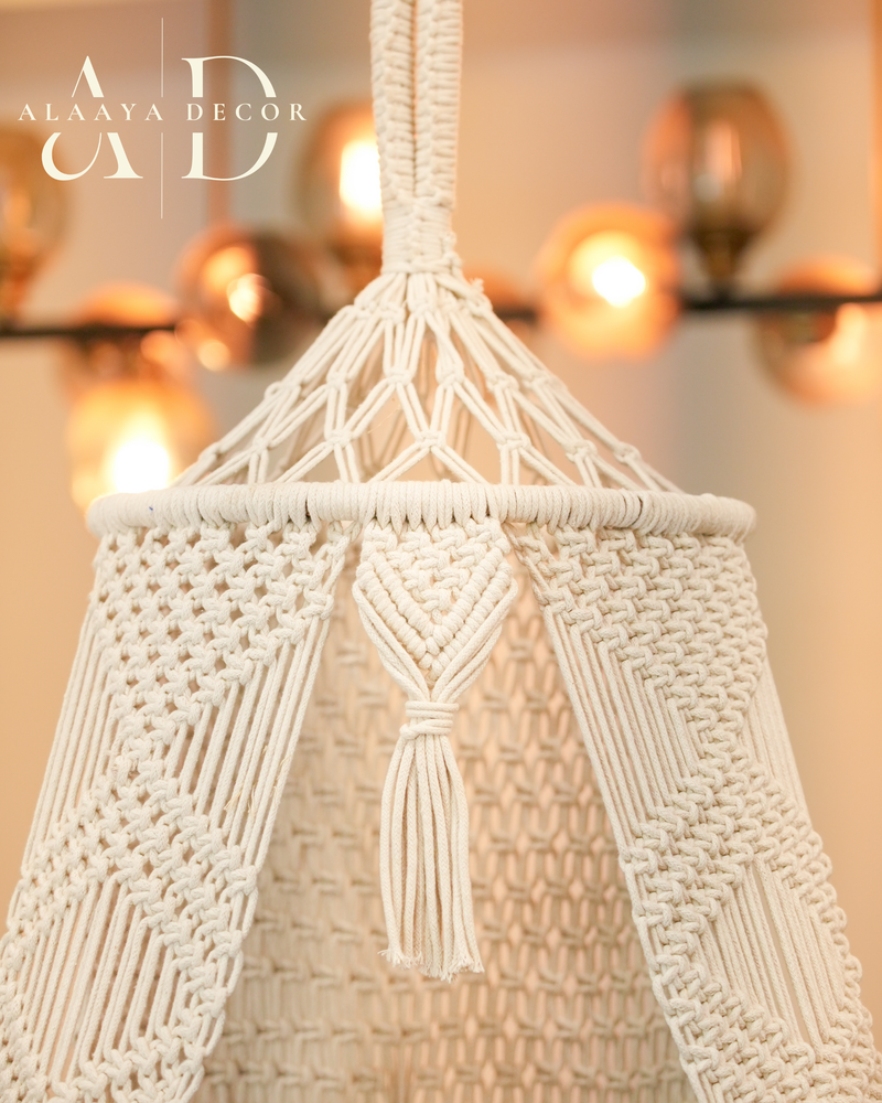 Emerald Macrame Swing – Statement Single Seater, 40 inches