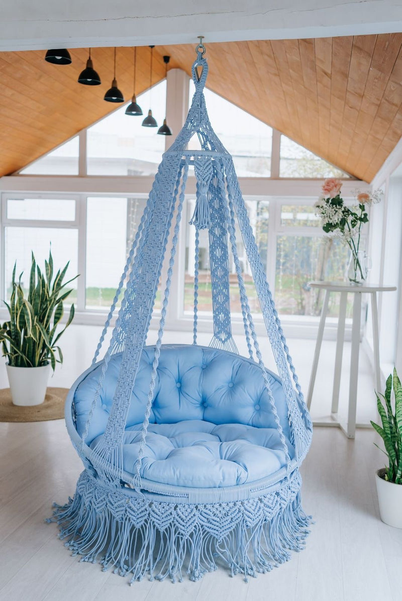 Macrame swing- Blue love