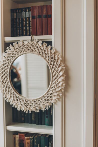 Off-white Textured Mirror