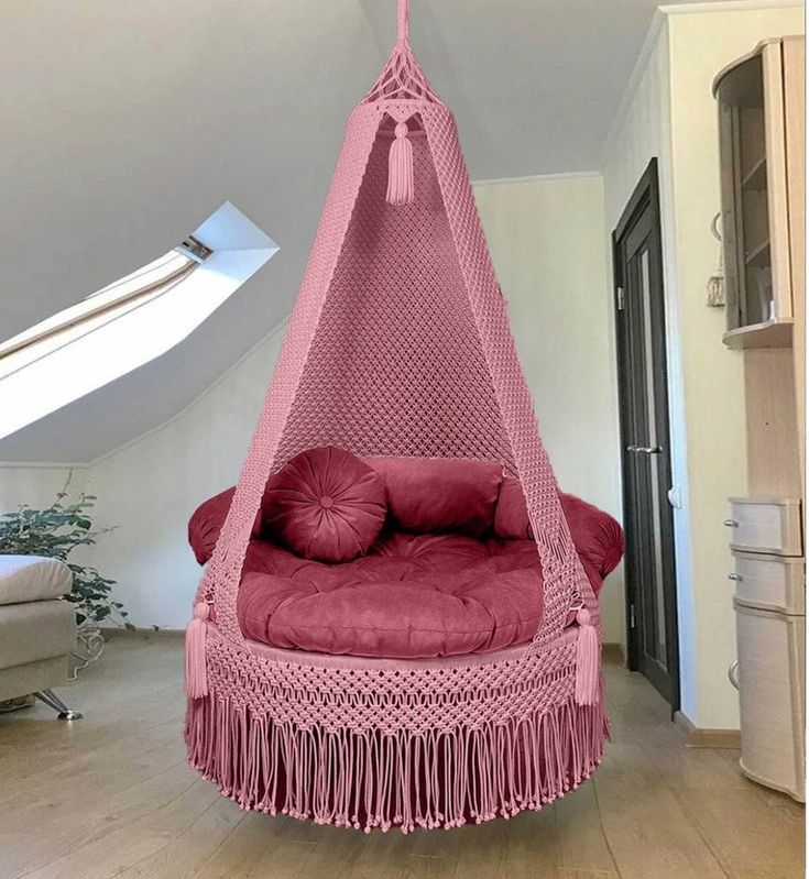 Macrame swing- Pretty in Pink