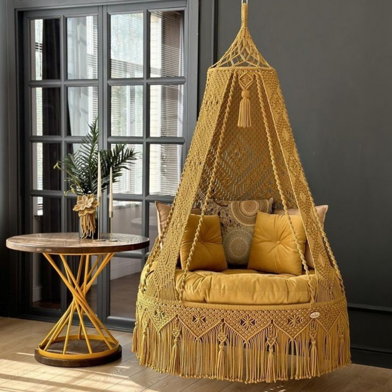 Macrame swing- Sunshine Yellow