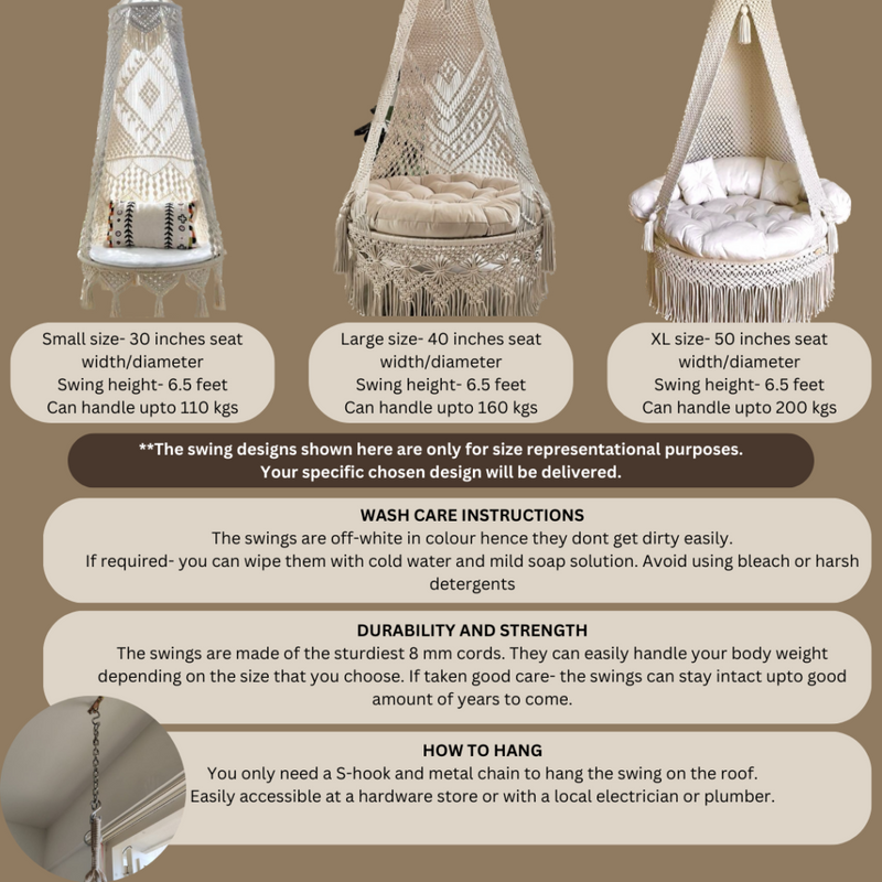 Macrame swing- Pretty in Pink