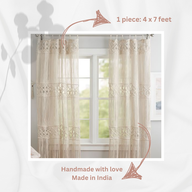 Macrame bohemian curtain