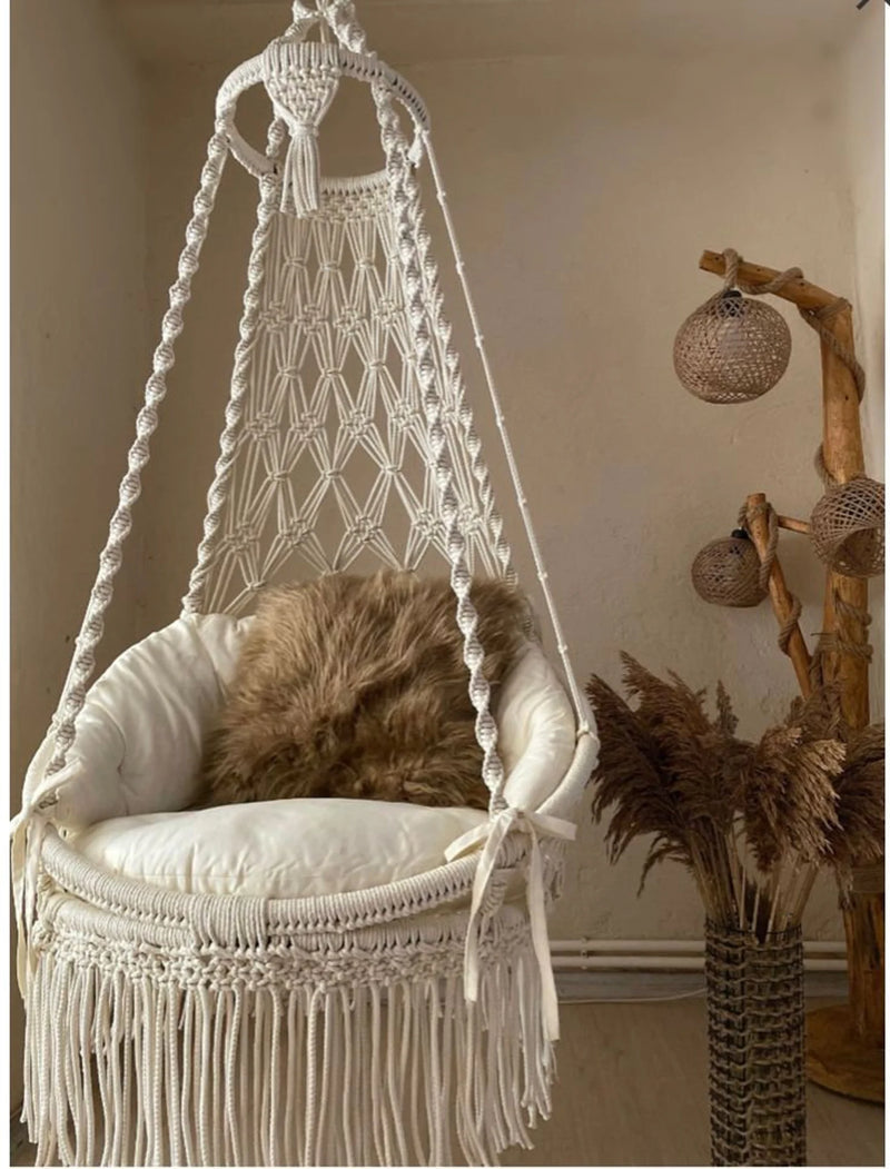 Macrame Swing- Posh white