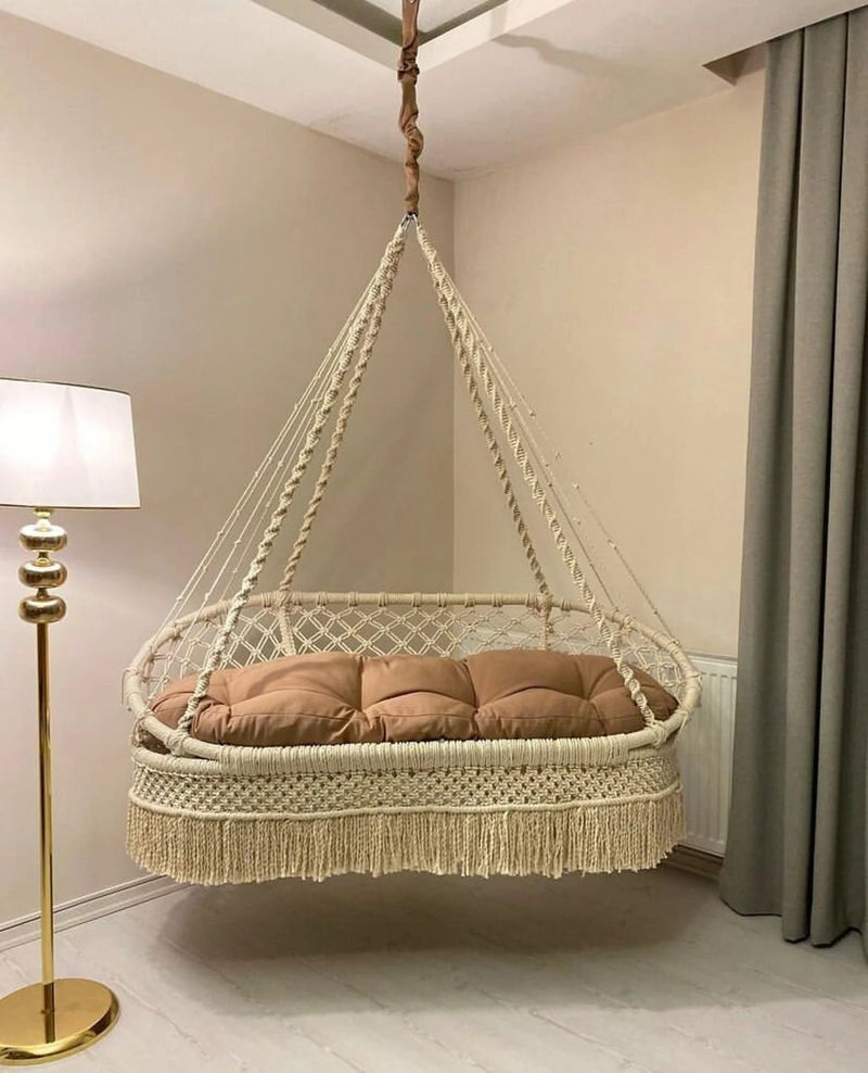 Macrame sofa swing
