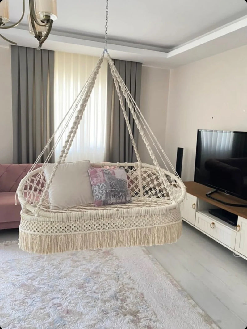 Macrame sofa swing