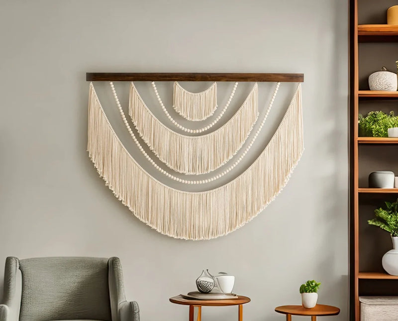 Macrame wall hanging- Beaded trio