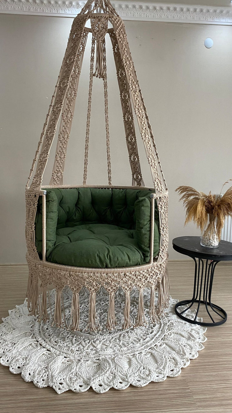 Macrame chair swing