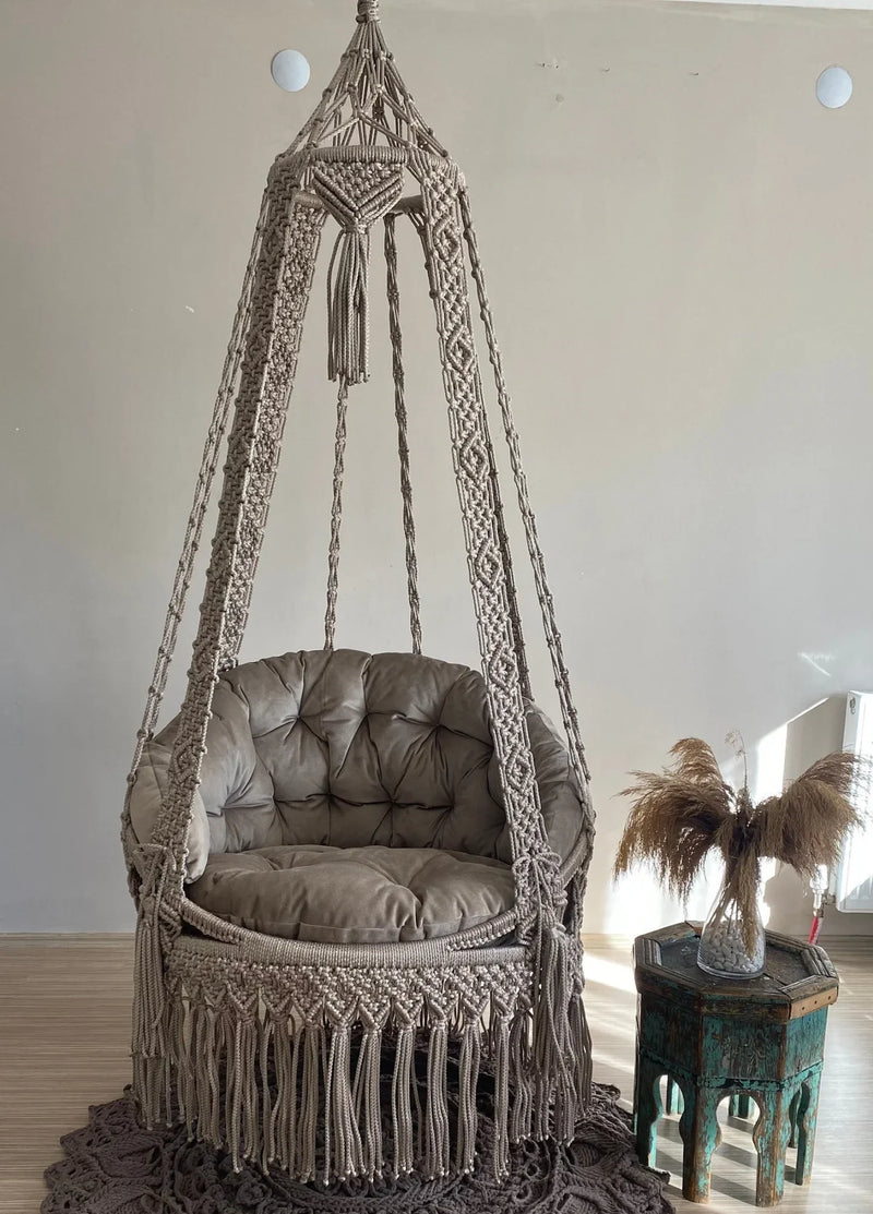 Macrame swing- Grey posh