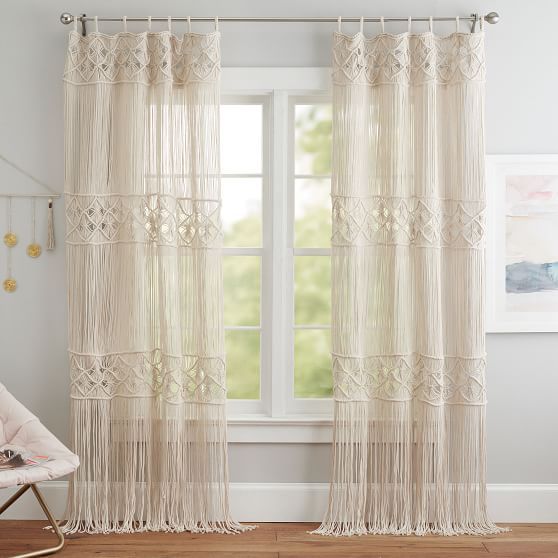 Macrame bohemian curtain