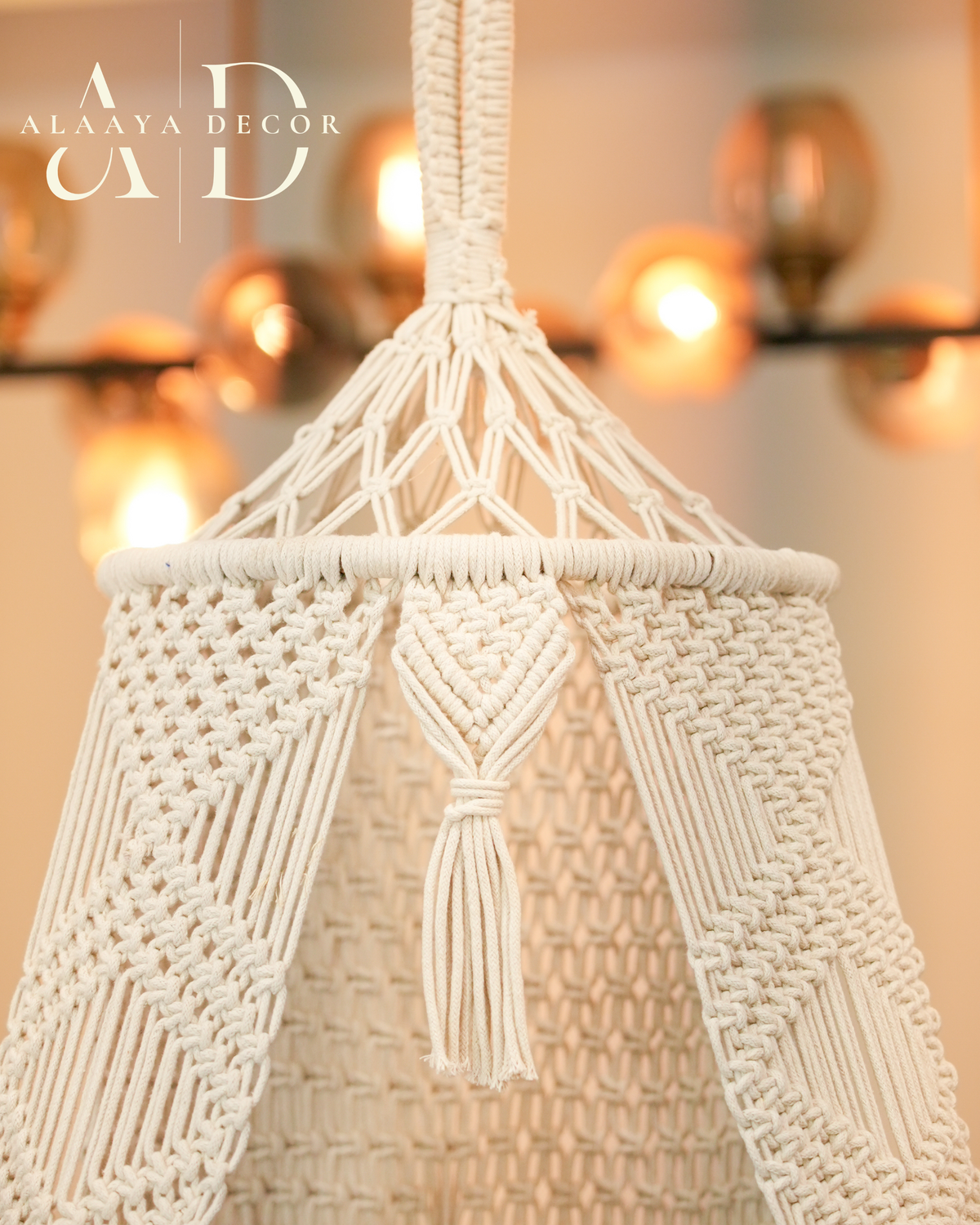 Emerald Macrame Swing – Statement Single Seater, 40 inches