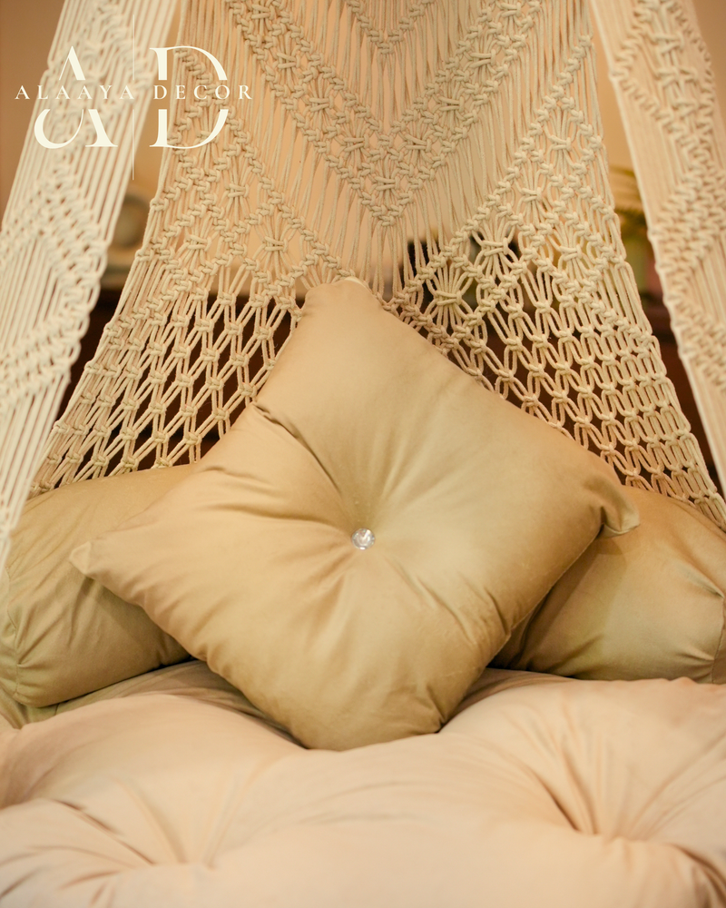 Emerald Macrame Swing – Statement Single Seater, 40 inches