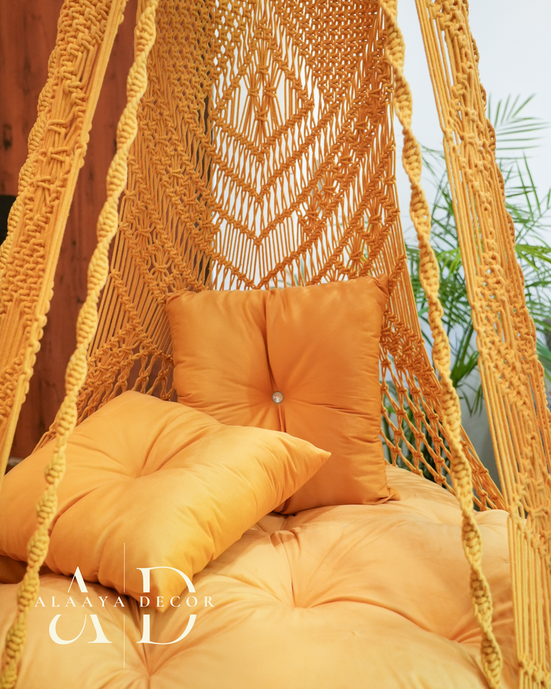 Macrame swing- Sunshine Yellow