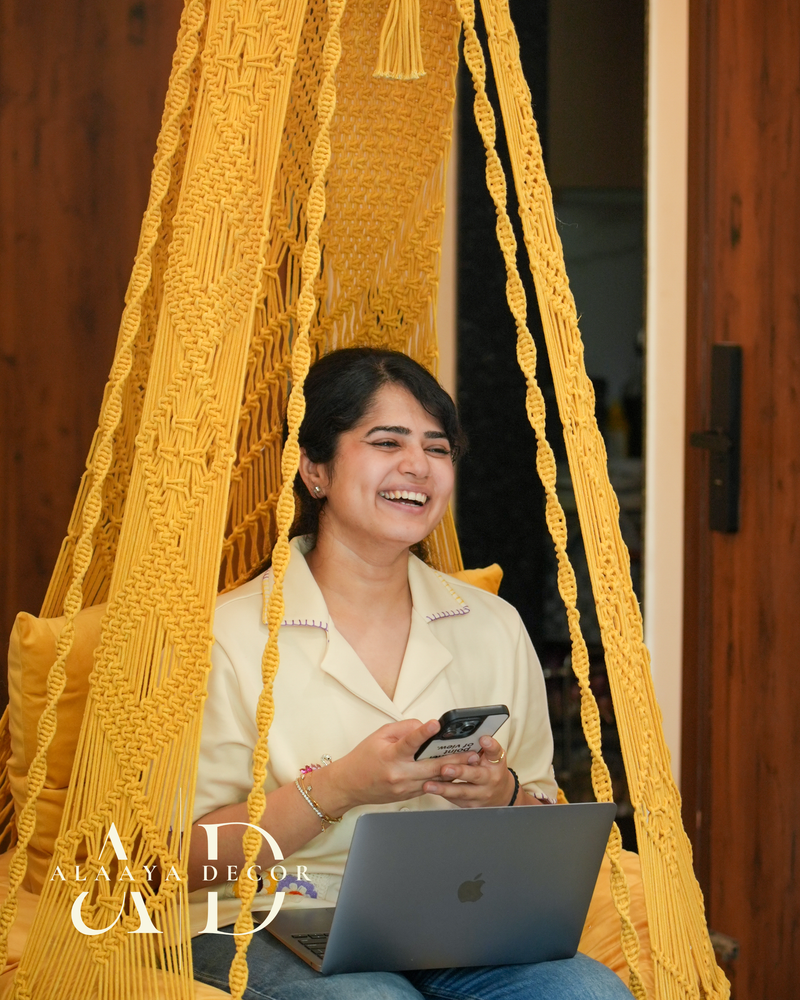 Macrame swing- Sunshine Yellow