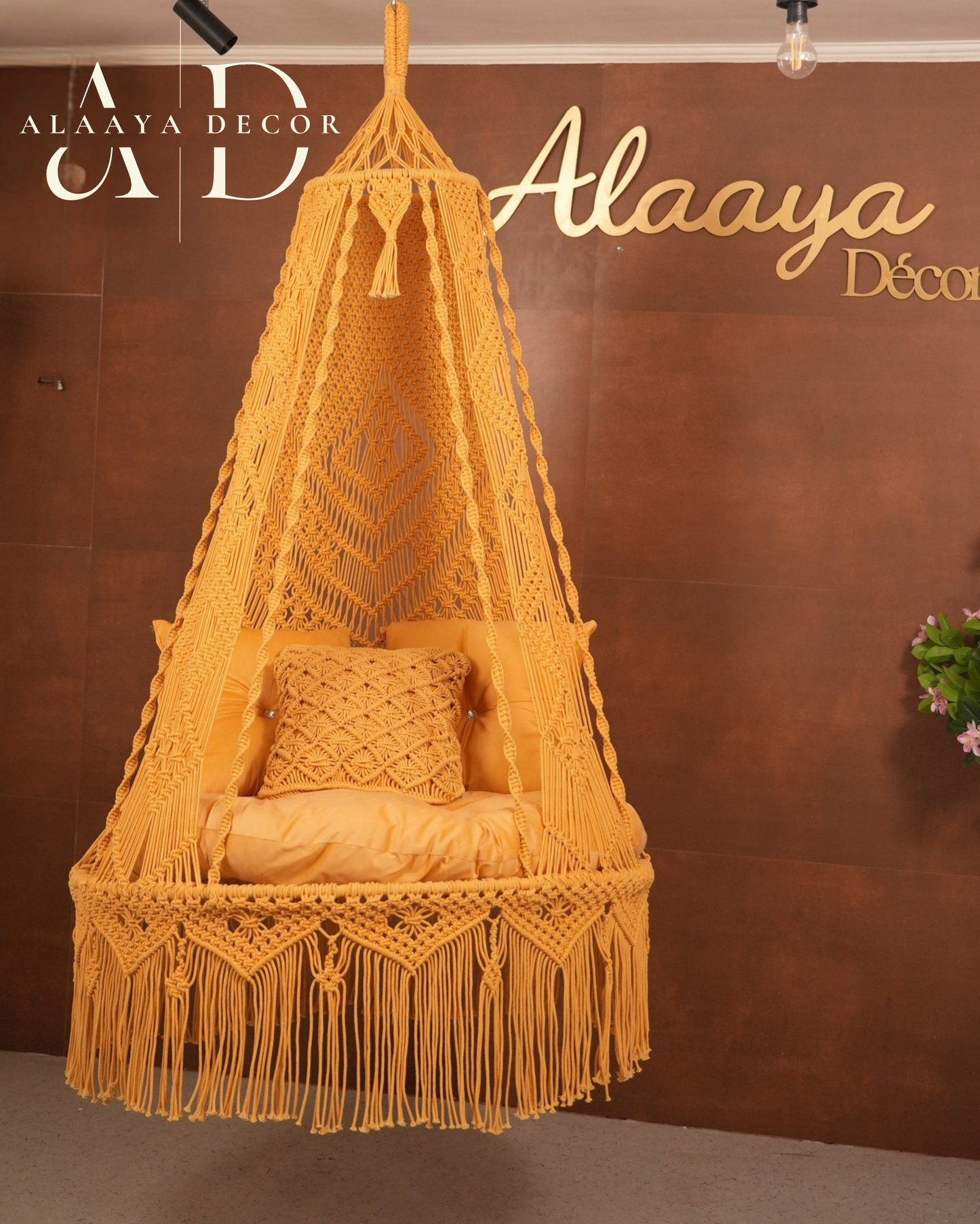 Macrame swing- Sunshine Yellow