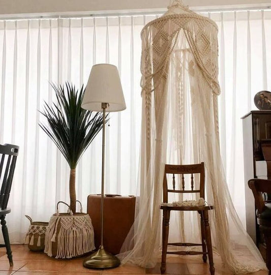 Macrame statement canopy