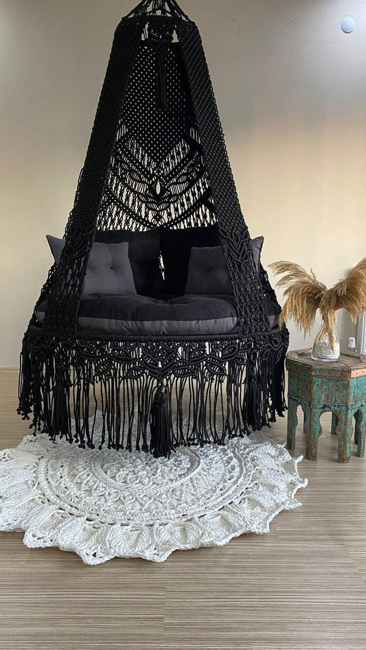 Macrame swing- Bold black