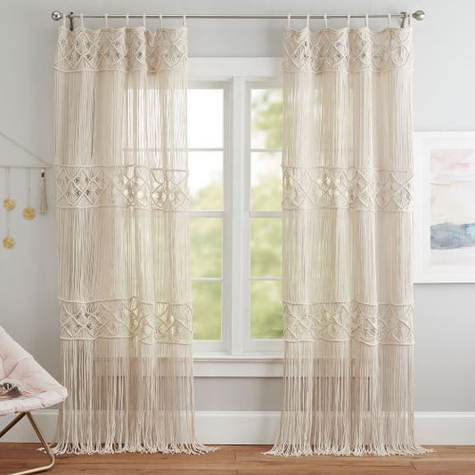 Macrame bohemian curtain